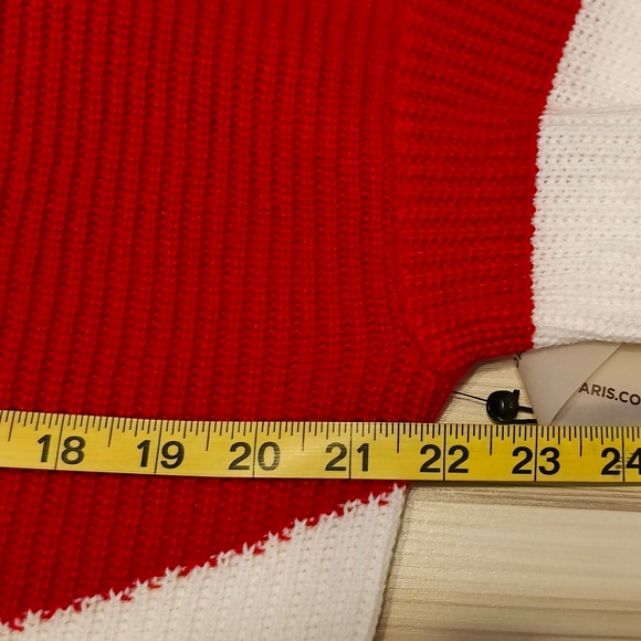 Karl Lagerfeld Colorblock Turtleneck Ribbed Sweater Size M Tunic Red Black NWT - Picture 10 of 11